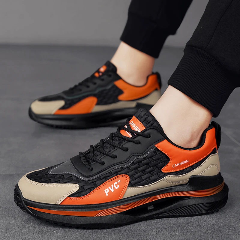 森刻男鞋款增高阿甘鞋休闲运动板鞋跑步运动国潮编织新款