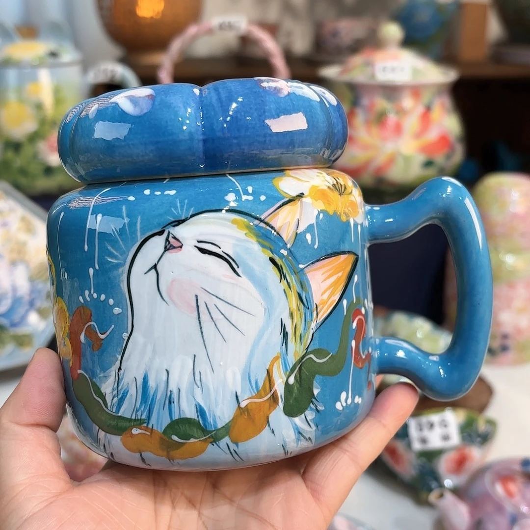 景德镇手绘高温釉下彩陶瓷茶具