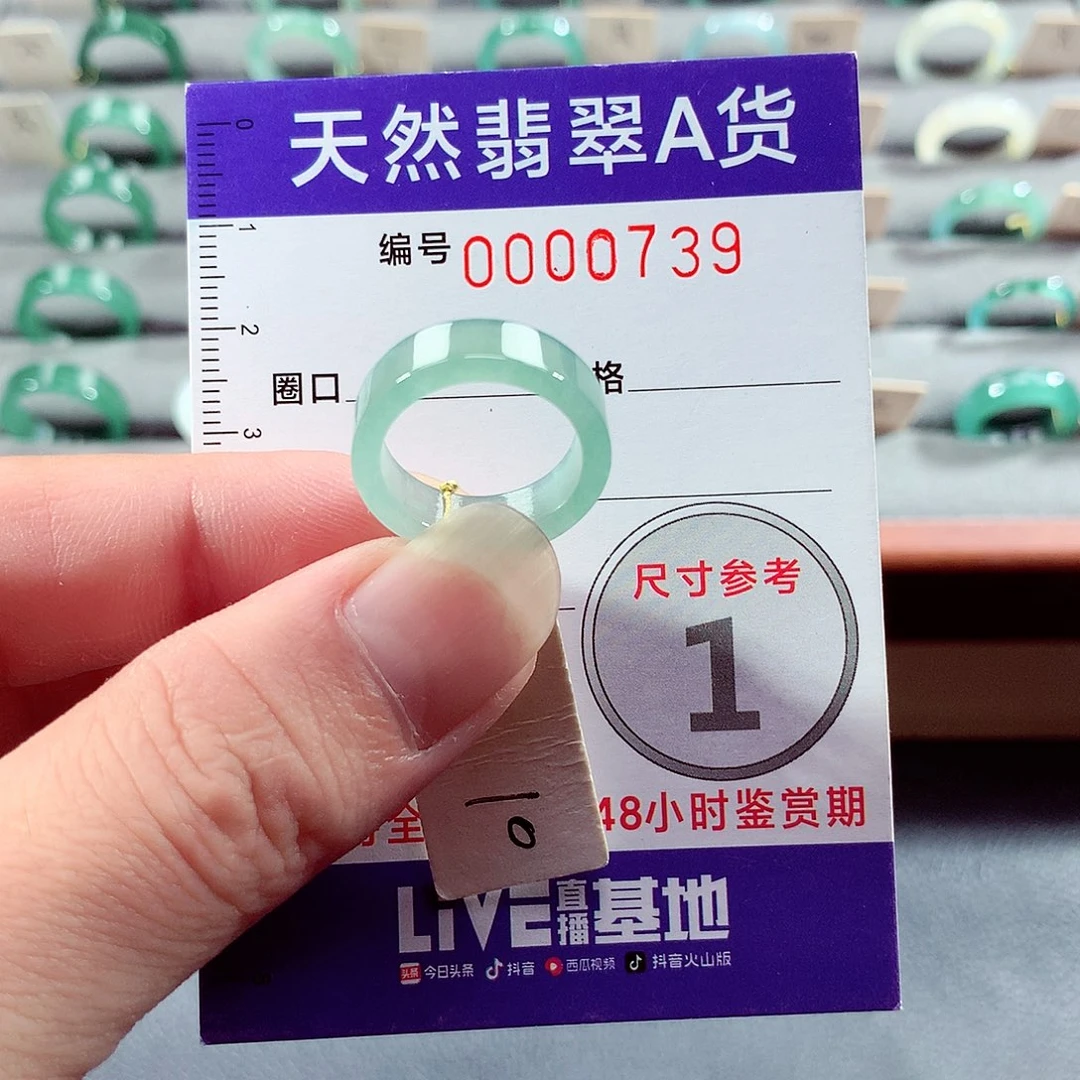 翡翠未镶嵌戒指10号