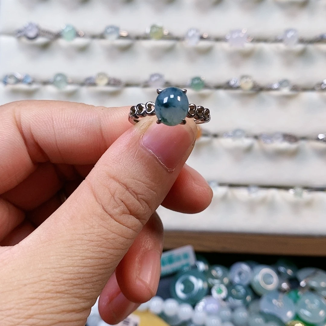 翡翠银S925镶嵌戒指