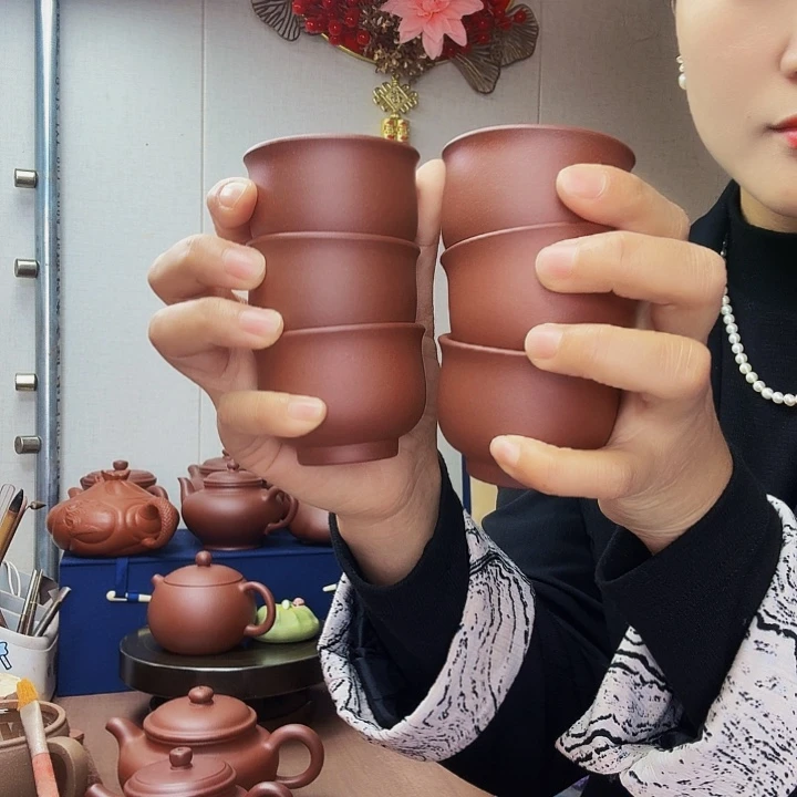 寂***然紫砂茶壶底槽清小杯60毫升