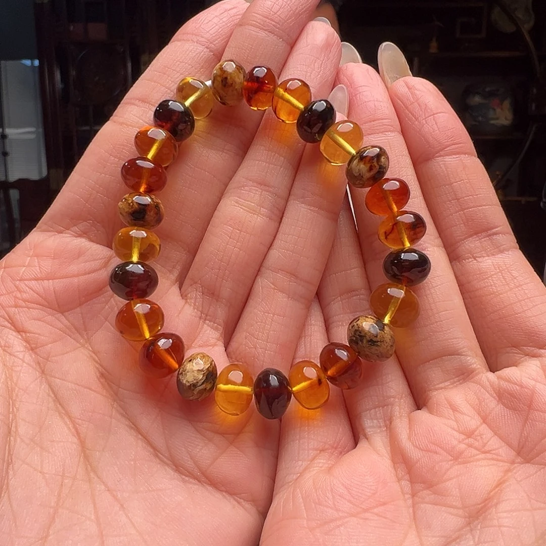 琥珀裸石未镶嵌梁***o抚顺琥珀10327。9mm