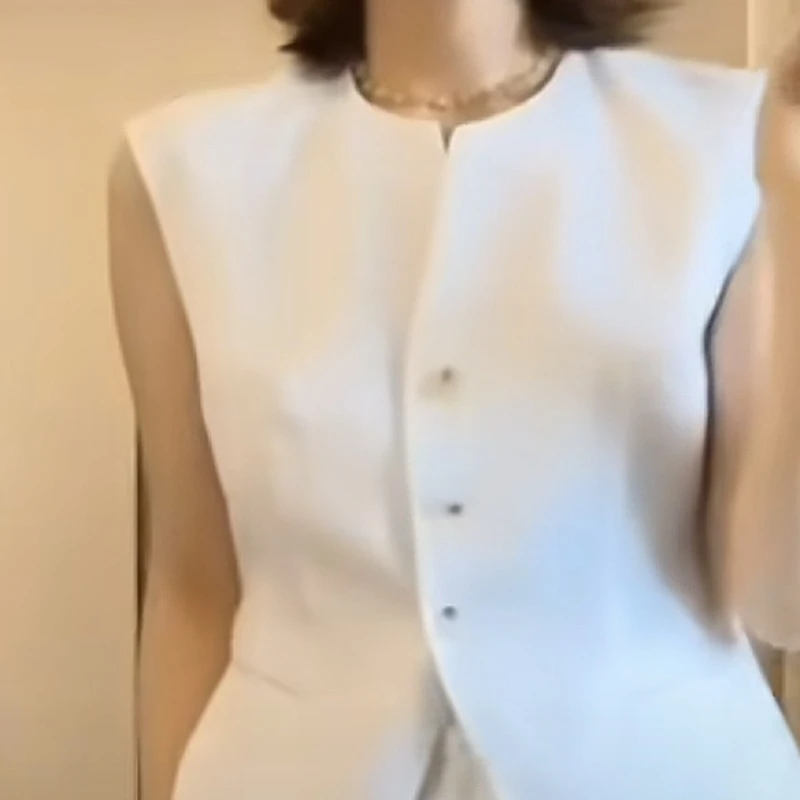 丝麻山本风时尚无袖马夹法式气质简约轻奢