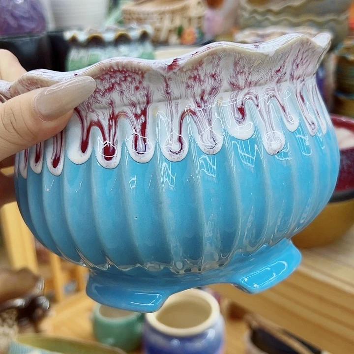 有孔,满10元发货多肉陶瓷花盆