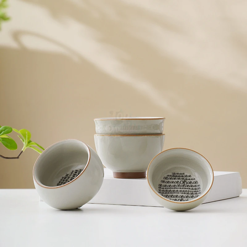 新款趣味汝窑哈哈杯围炉煮茶茶杯手绘主人杯搞笑创意普洱茶水杯