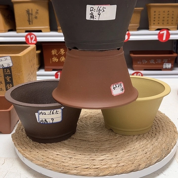 紫砂花盆蛇年大吉