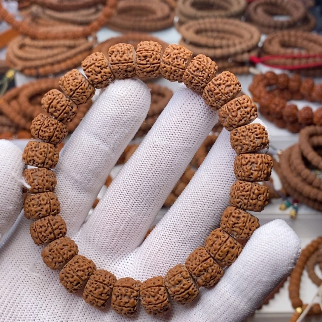 金刚菩提手串六瓣龙切满肉满纹盘龙，尺寸13.5