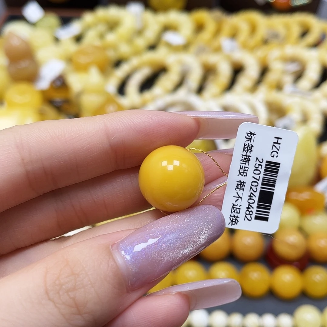 琥珀未镶嵌裸石圆珠15.3mm