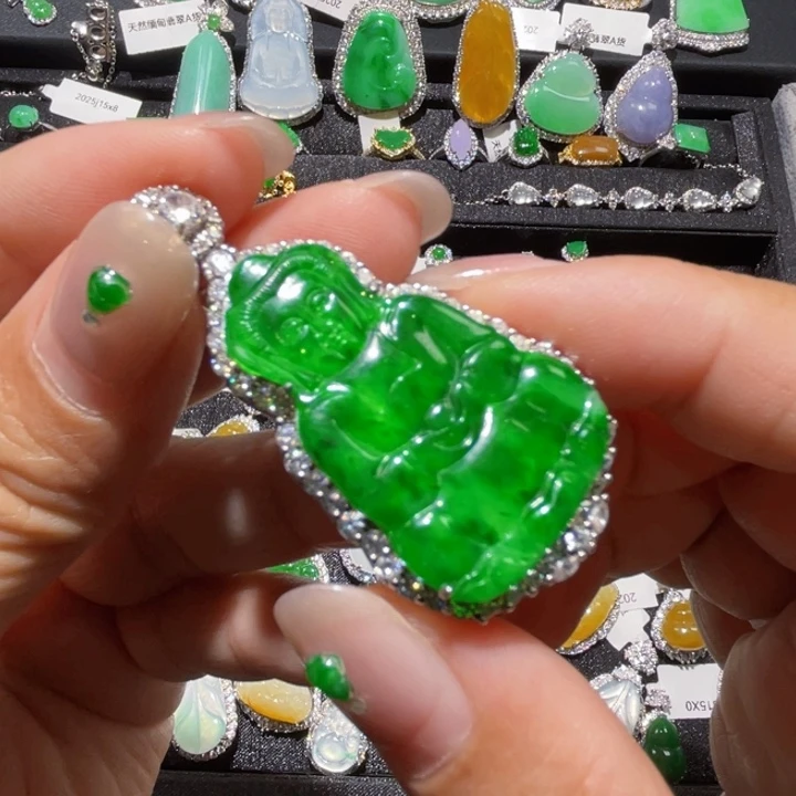 翡翠银S925镶嵌颈饰