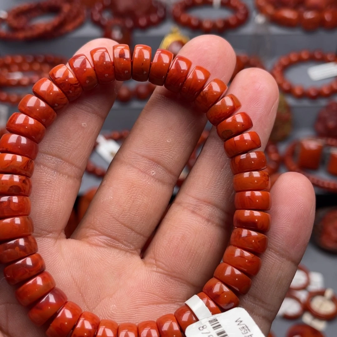 南红玛瑙未镶嵌珠宝奇石单圈9