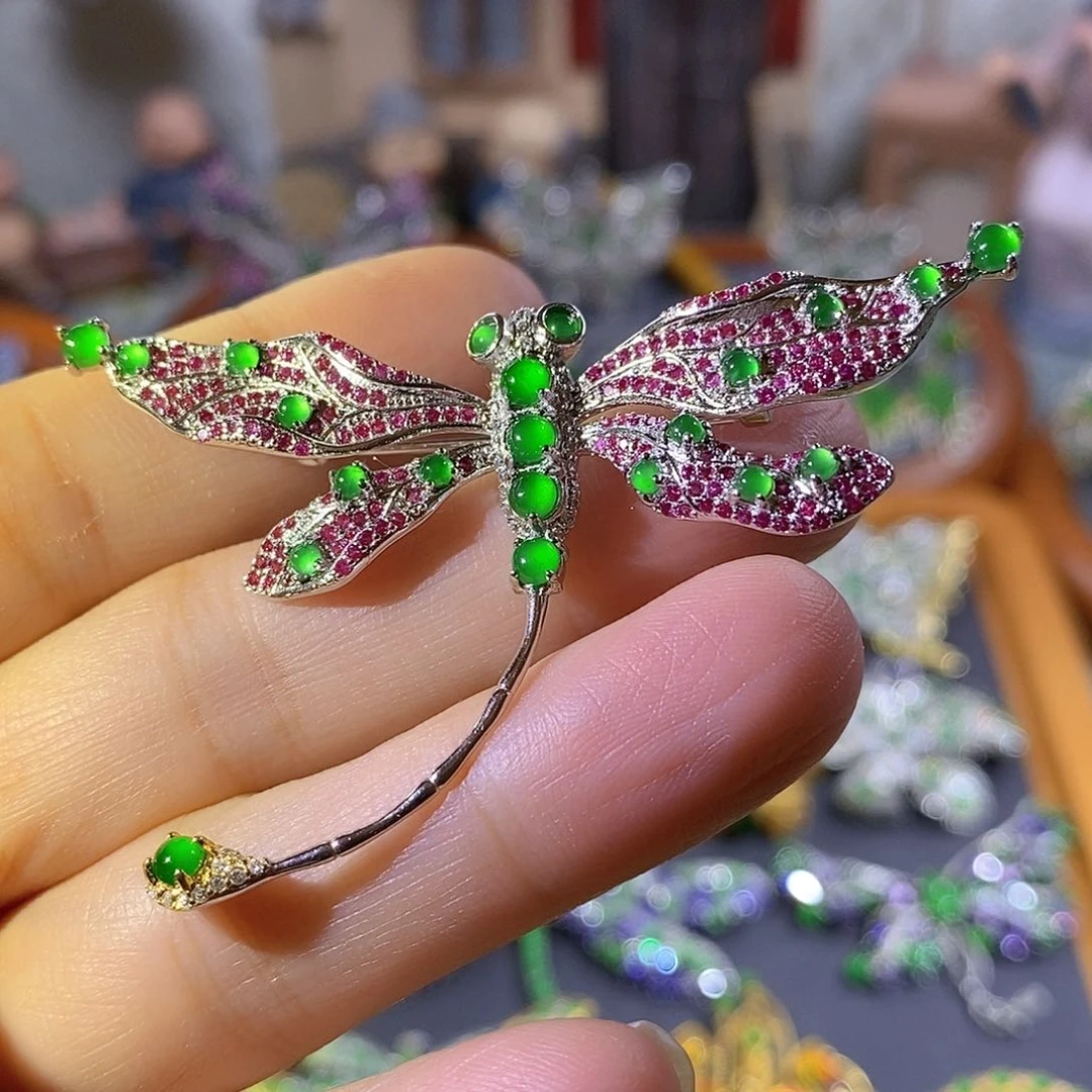 吊坠(不含链)银S925镶嵌翡翠