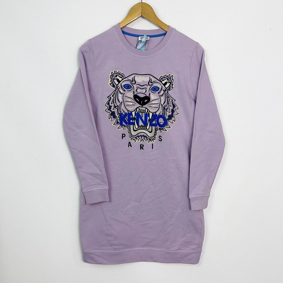 95新 KENZO/肯佐 m码 Kenzo 香芋紫虎头刺绣卫衣 98新 lm1849