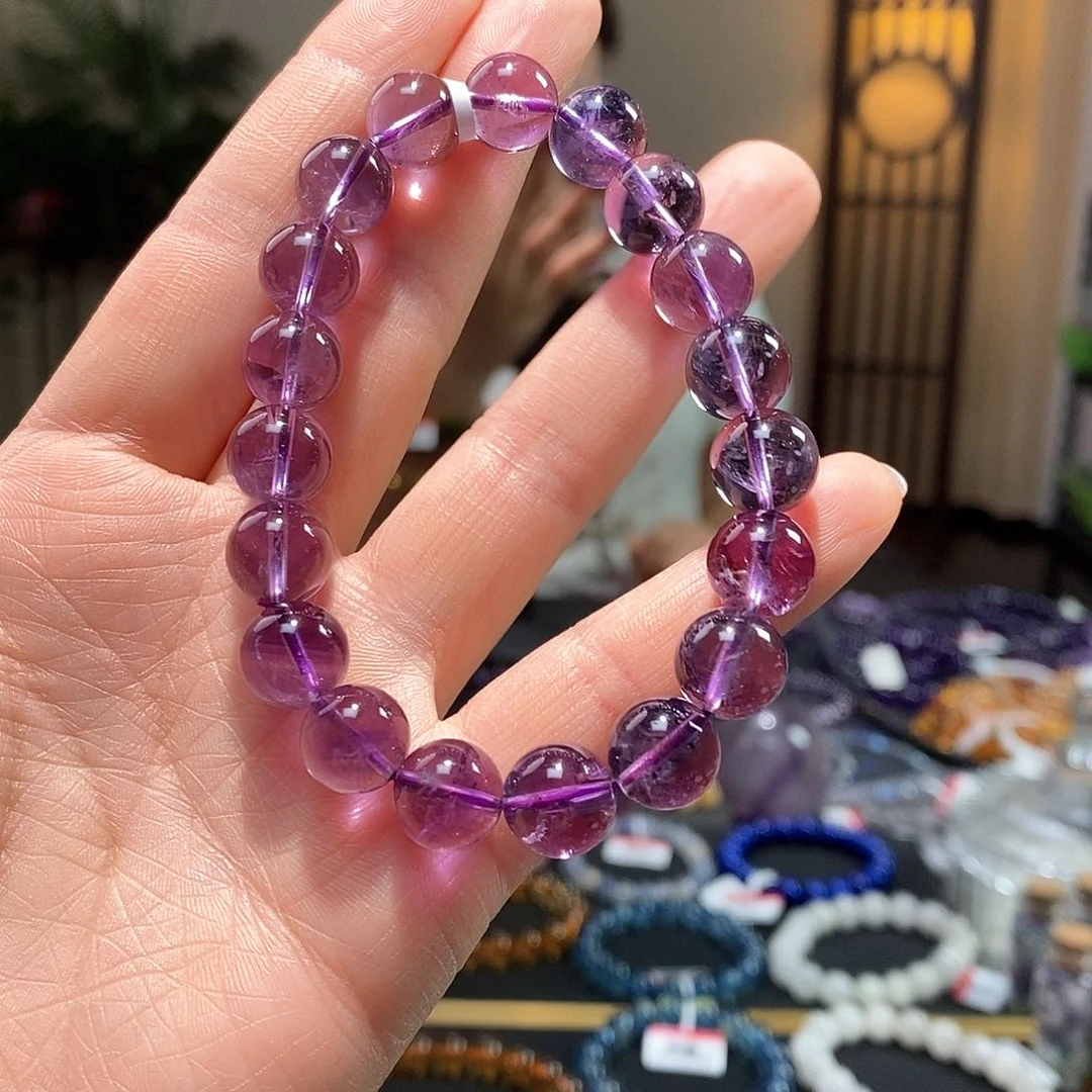水晶手链未镶嵌10.5紫水晶手串8012