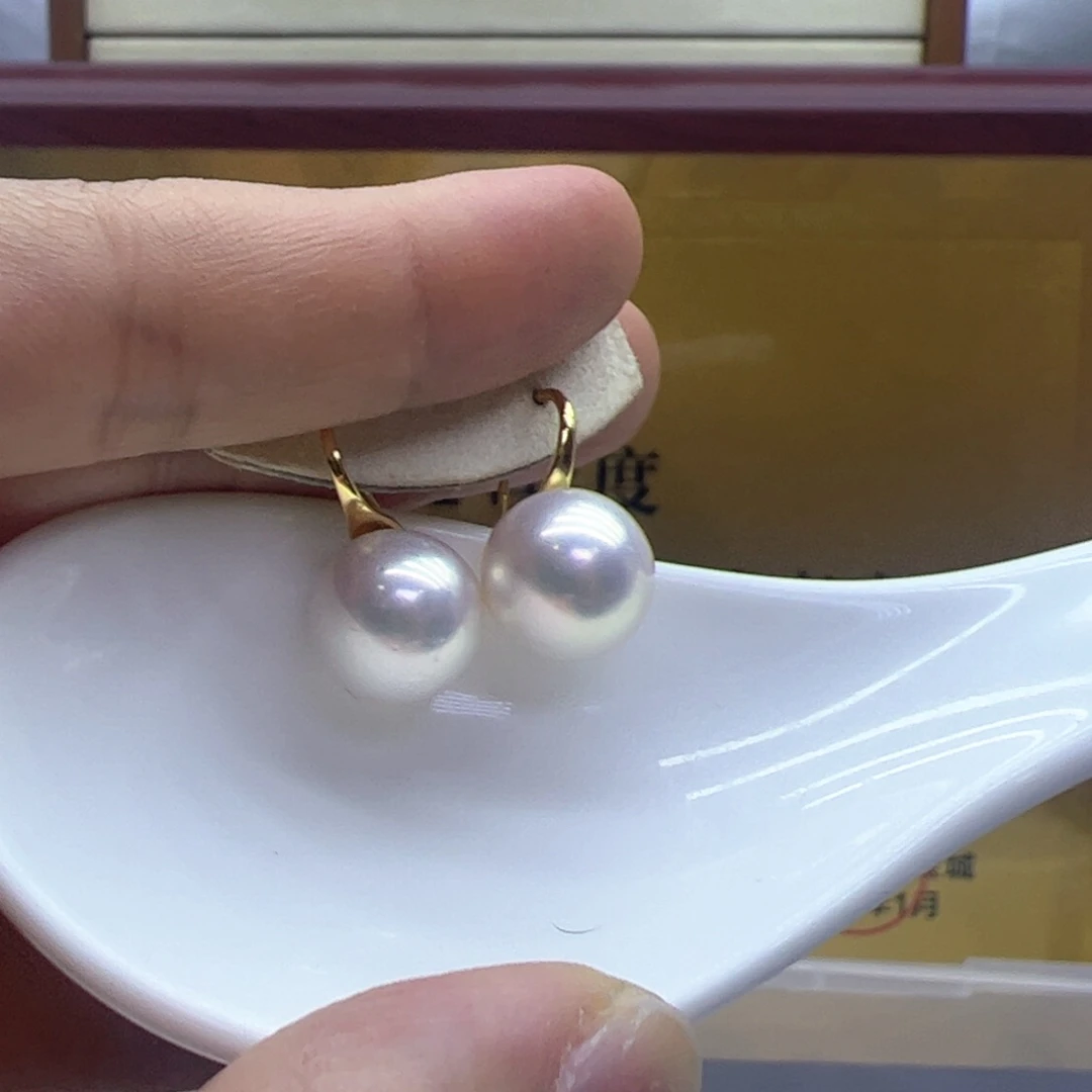 淡水珍珠耳饰银S925镶嵌