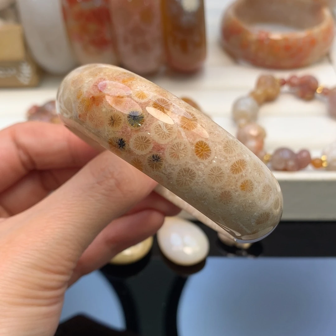 硅化珊瑚（珊瑚玉）手镯未镶嵌55.2口原800