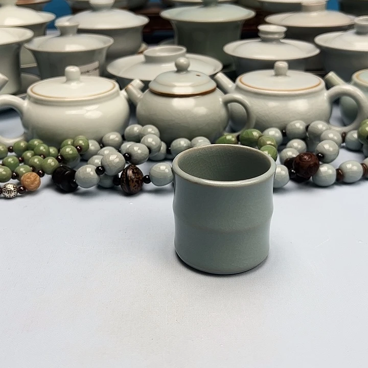 杯仿古釉竹节杯原矿原釉原产地