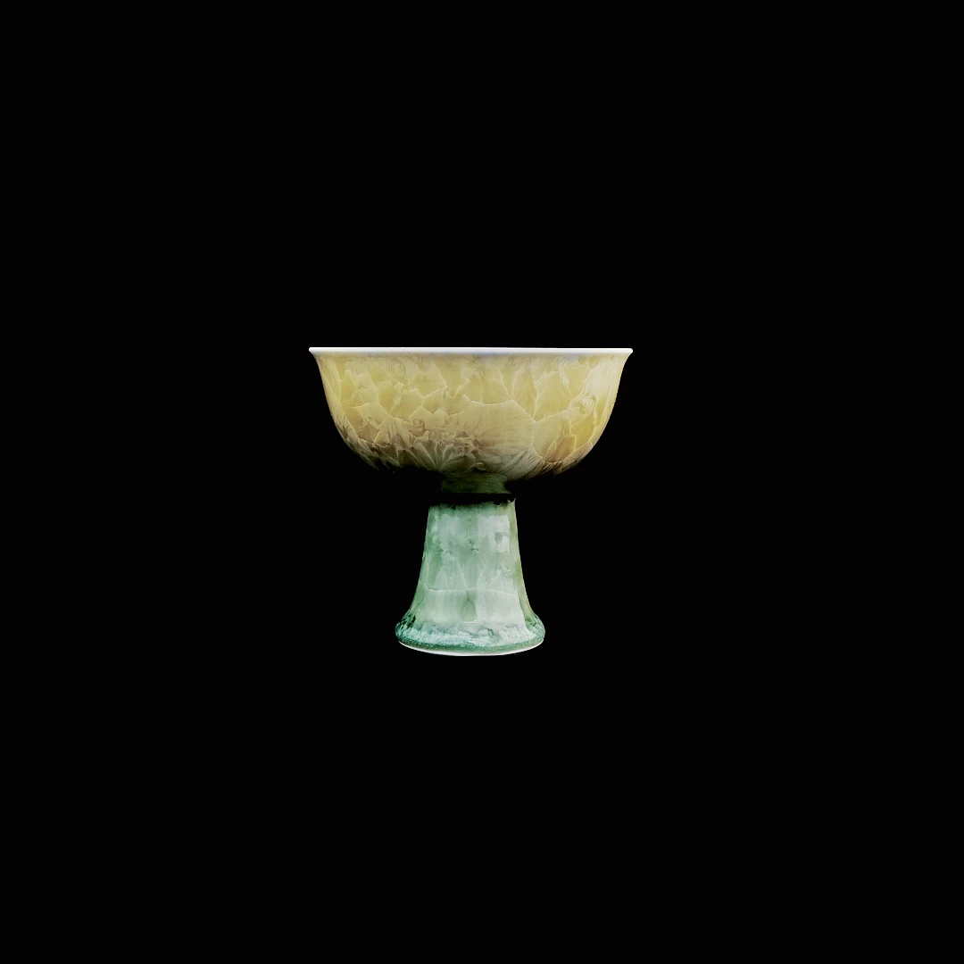 SM三木《绿韵金影茶盏》 茶具 结晶釉 #113