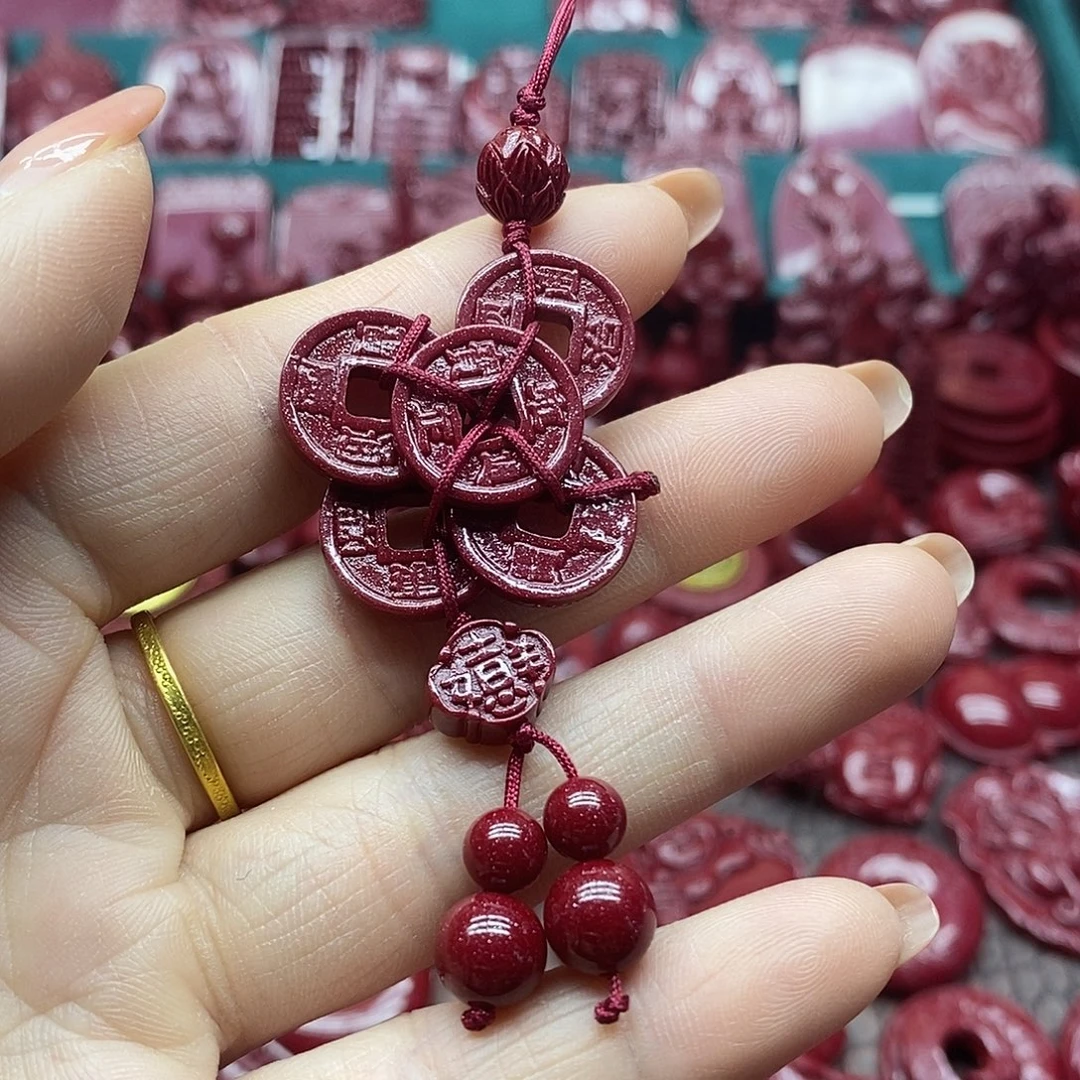 天然辰砂朱砂钥匙扣