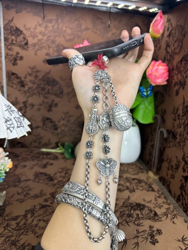 吊坠925银 小郑家纯银手机链