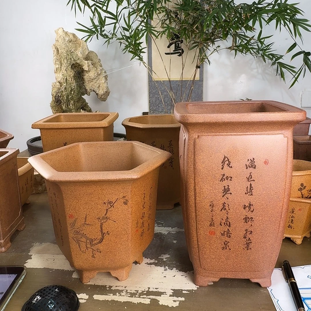 G***r紫砂花盆紫砂花盆2个