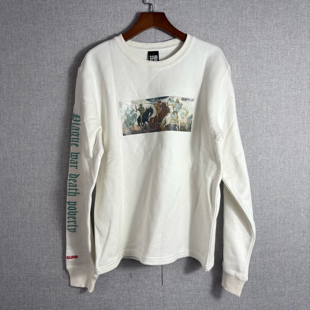 S码 SSUR 彩色印花图案圆领卫衣 白 WV1004 WH