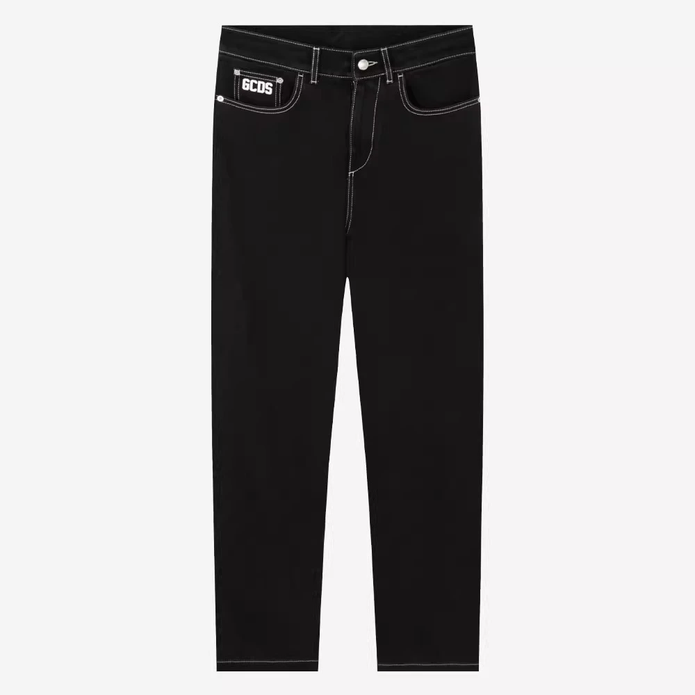 GCDS印花拉链口袋男士直筒休闲裤牛仔裤FW22M03020202