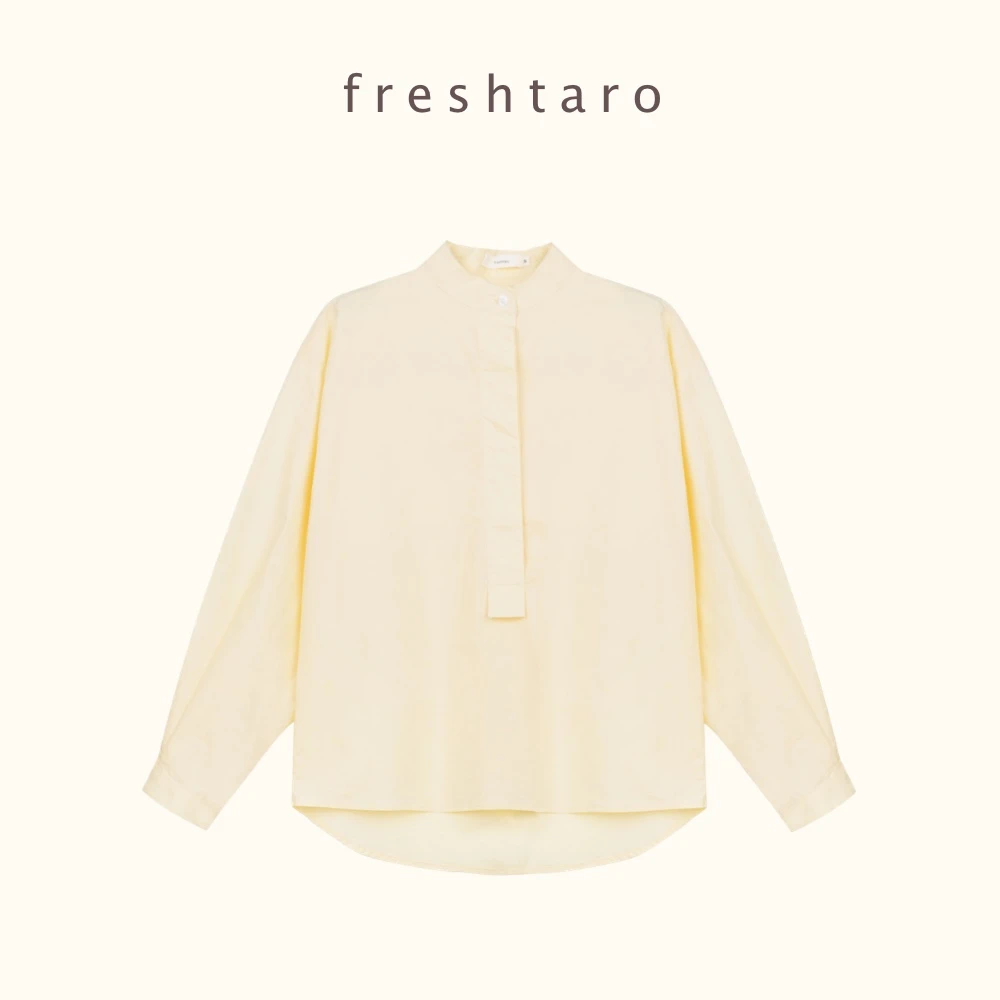 freshtaro复活系列 奶黄/香芋紫 圆领好穿精梳棉衬衫女夏季防晒