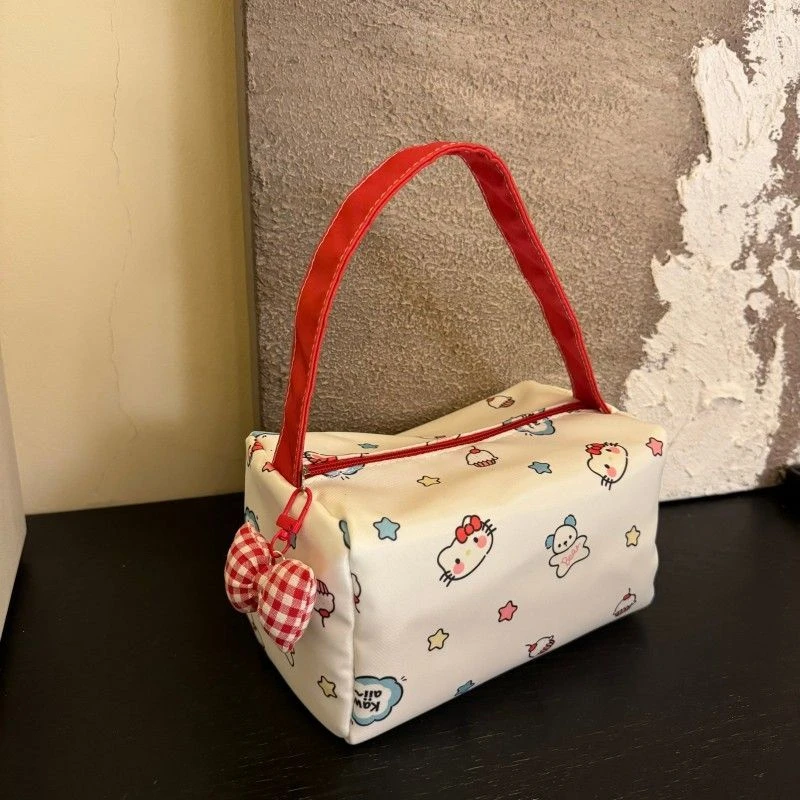 秋冬新款泡泡棉大容量化妆包便携收纳包洗漱包立体超可爱手提包LW