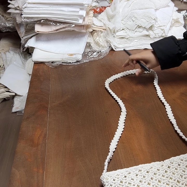 毛绒亚麻棉049-包包白