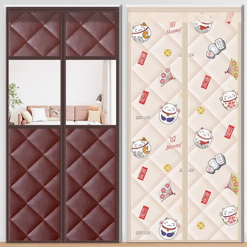 冬季棉门帘加厚家用空调保暖保温挡风防风隔断窗隔音防寒自吸帘子