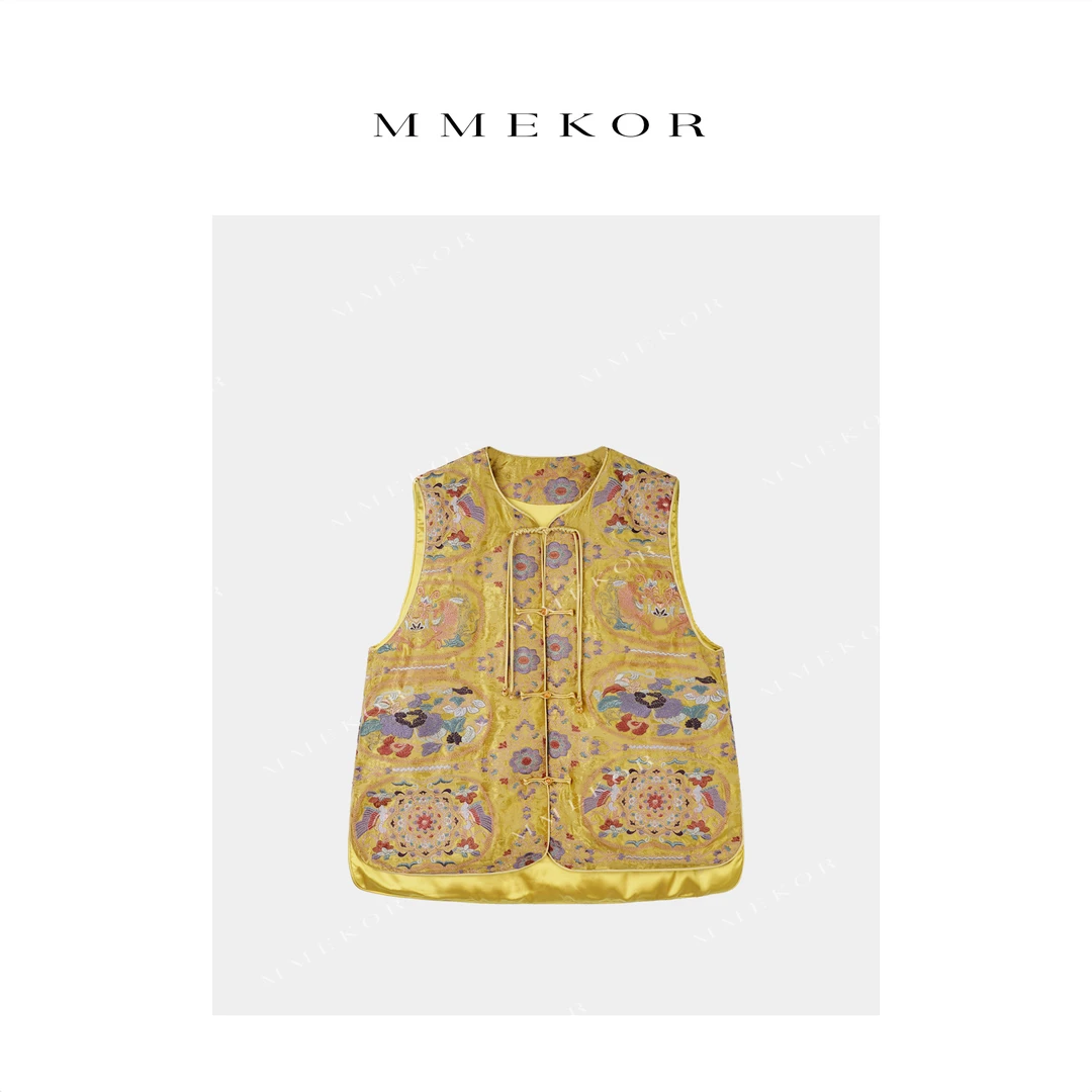 MMEKOR“金丝雀 ” 马甲2025新款秋款静奢老钱风气质马夹 31055