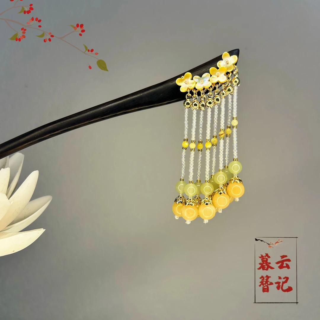 【顾盼生辉】原创设计发簪发饰手工头饰国风步摇民族风古风美学作品