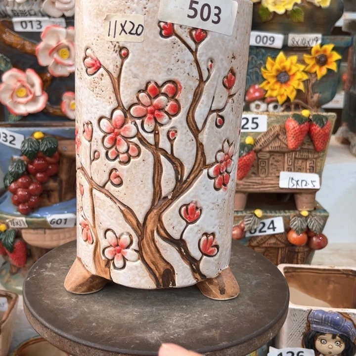 紫砂花盆粗陶材质多肉花盆