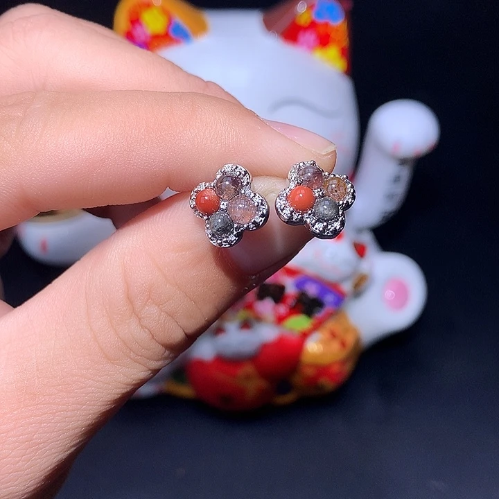 水晶耳钉未镶嵌耳钉