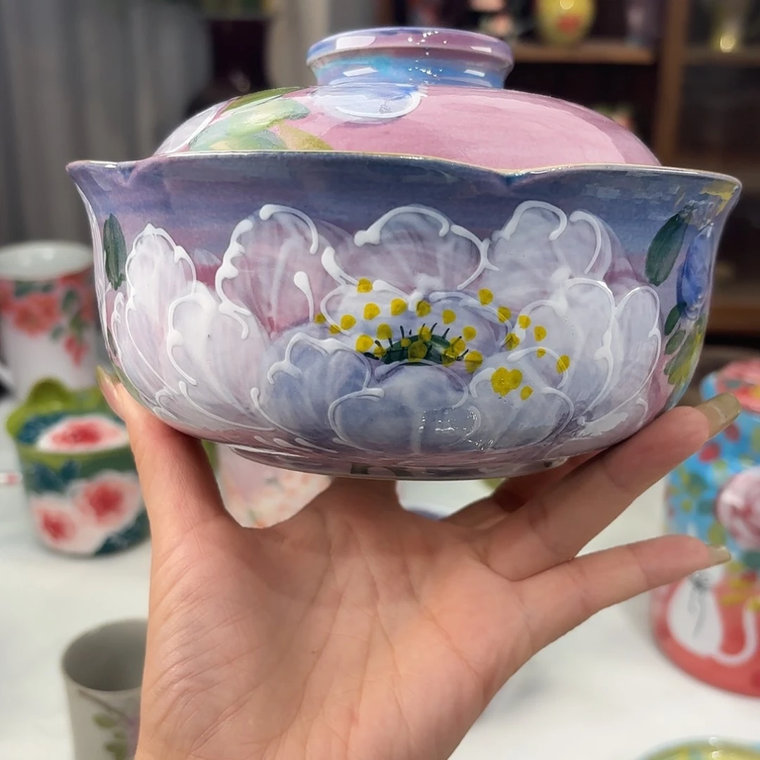 景德镇手绘高温釉下彩陶瓷茶具