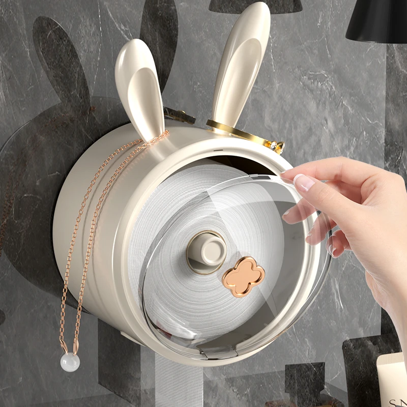 洗脸巾收纳盒壁挂式防水置物架洗漱台擦脸洁面婚庆皮质抽纸盒摆件