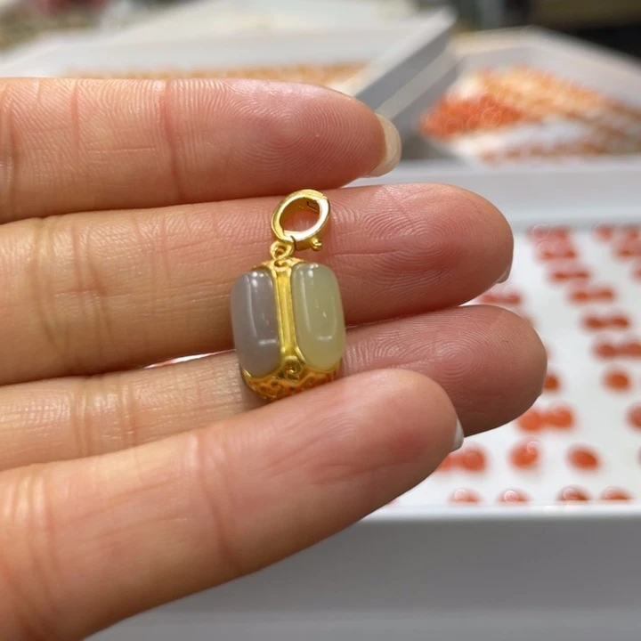 和田玉银S925镶嵌颈饰