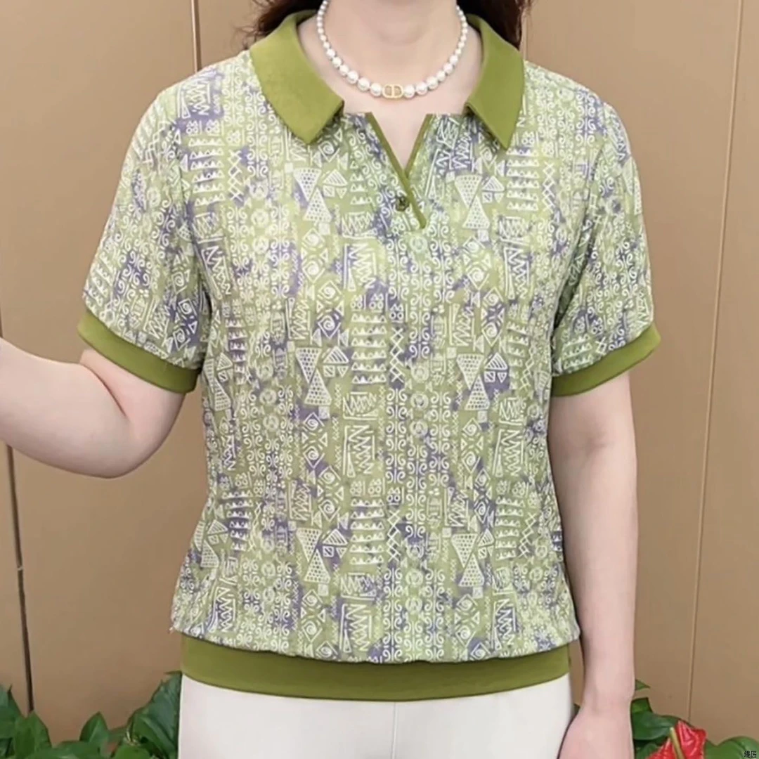 显瘦T恤印花碎花休闲休闲风宽松型大码短袖常规款