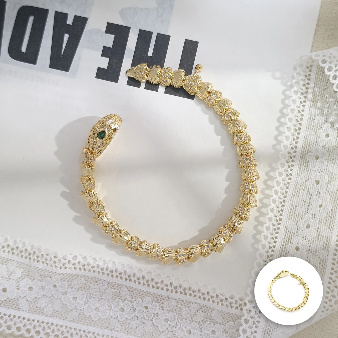 铜合金合成锆石手镯 WBL-004416【青蛇绾月】手镯简约精致小众时尚