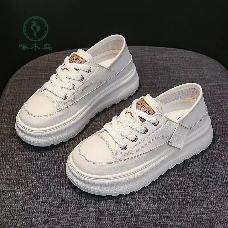 啄木鸟韩版厚底小白鞋女两穿包头拖鞋透气百搭休闲板鞋553