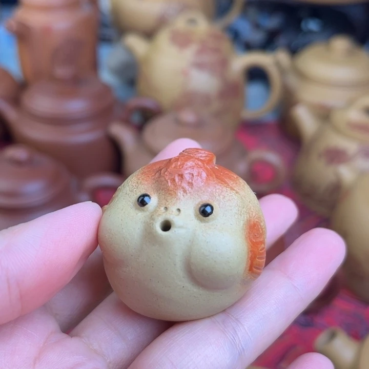 茶壶紫砂紫砂茶宠紫砂摆件泡泡鱼