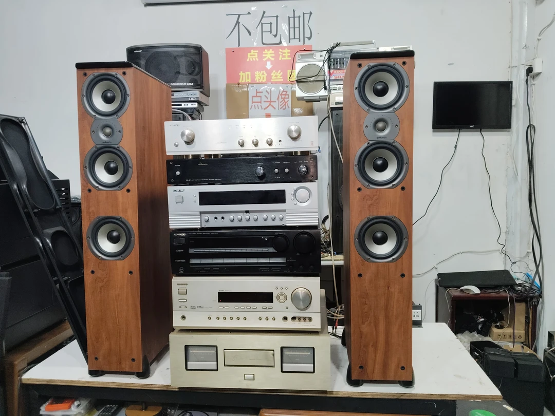 美国品牌普乐之声，5.5寸三分频四单元落地音箱一对，不包邮价格