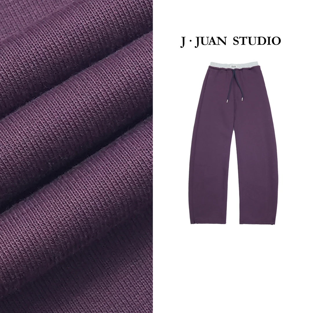 【J.Juan】西梅卫裤-秋冬厚款拼色弯刀卫裤高个子女装休闲运动裤