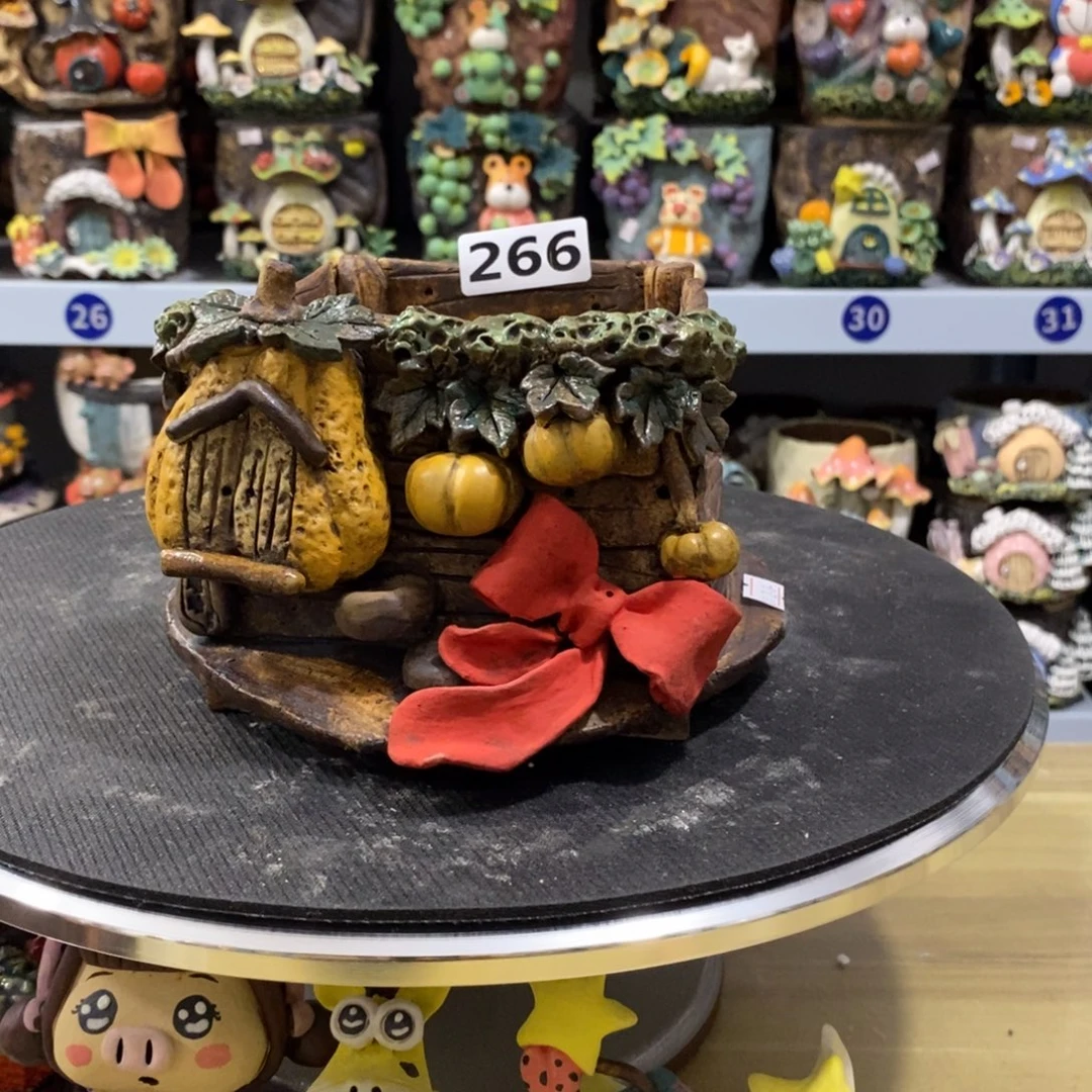 嘻哈粗陶手捏花盆