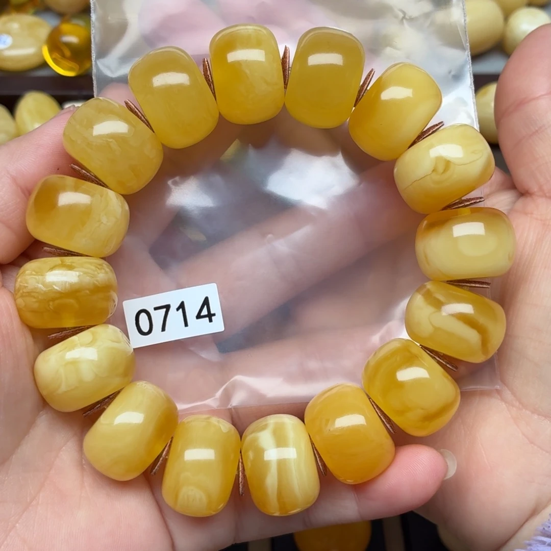 蜜蜡未镶嵌裸石微瑕19+墩子手串48克价