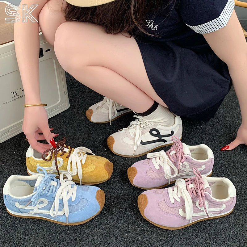 小歪头新款夏季鸳鸯鞋带网面复古德训鞋13917