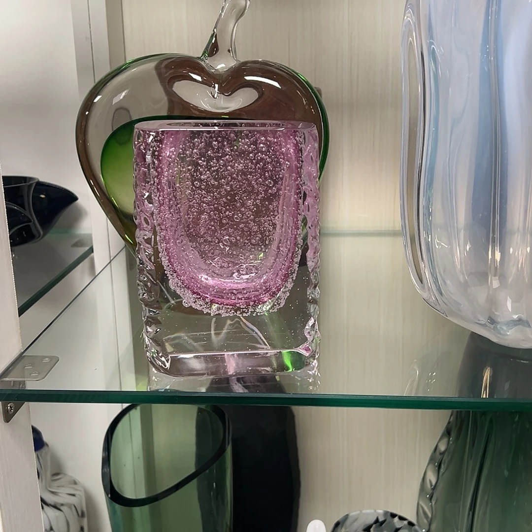 琉璃高15金红密集气泡琉璃花器