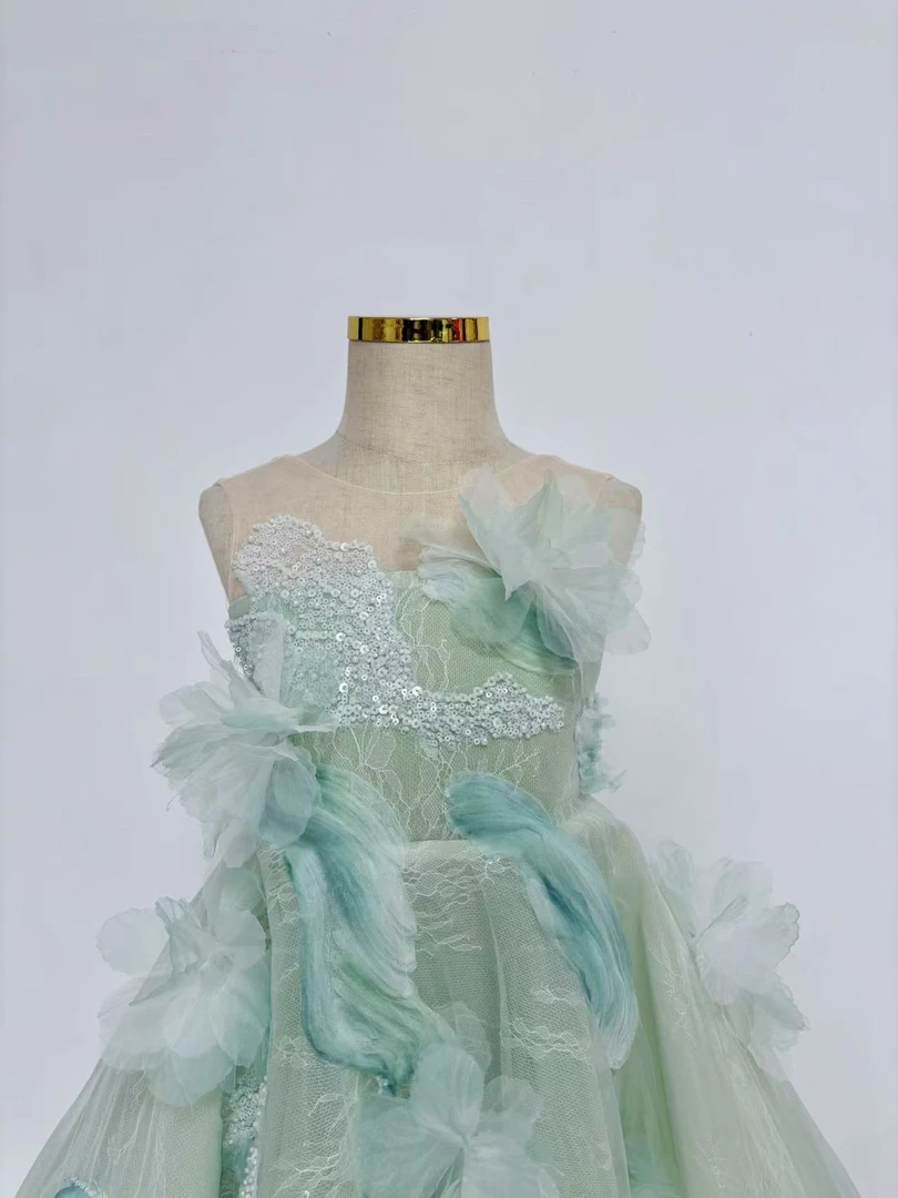 【玉荷】女童主持人晚礼服钢琴演出服儿童公主裙