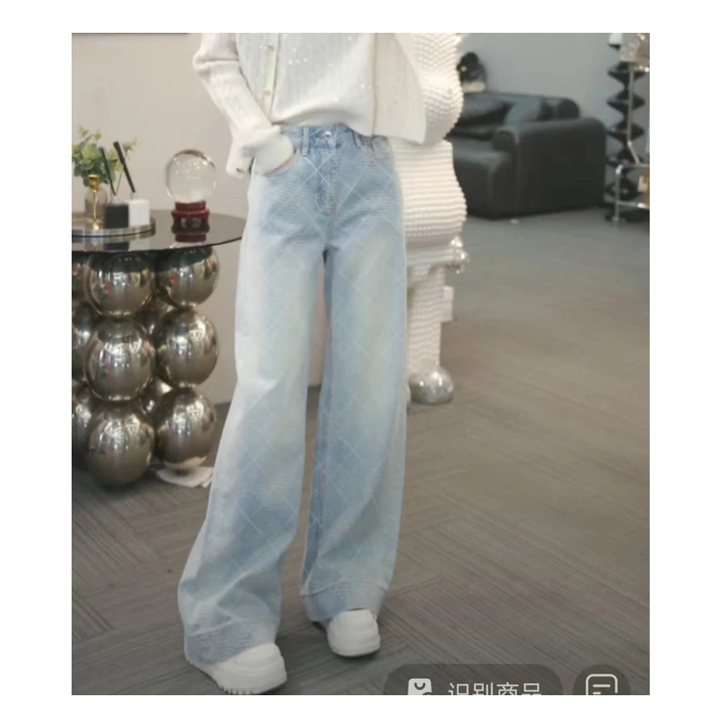 熙薇【港式风情】春季新款时尚休闲直筒显瘦牛仔裤F7757