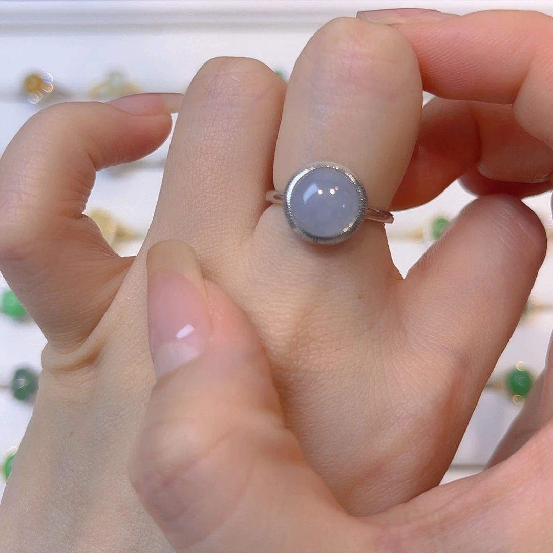 翡翠银S925镶嵌戒指